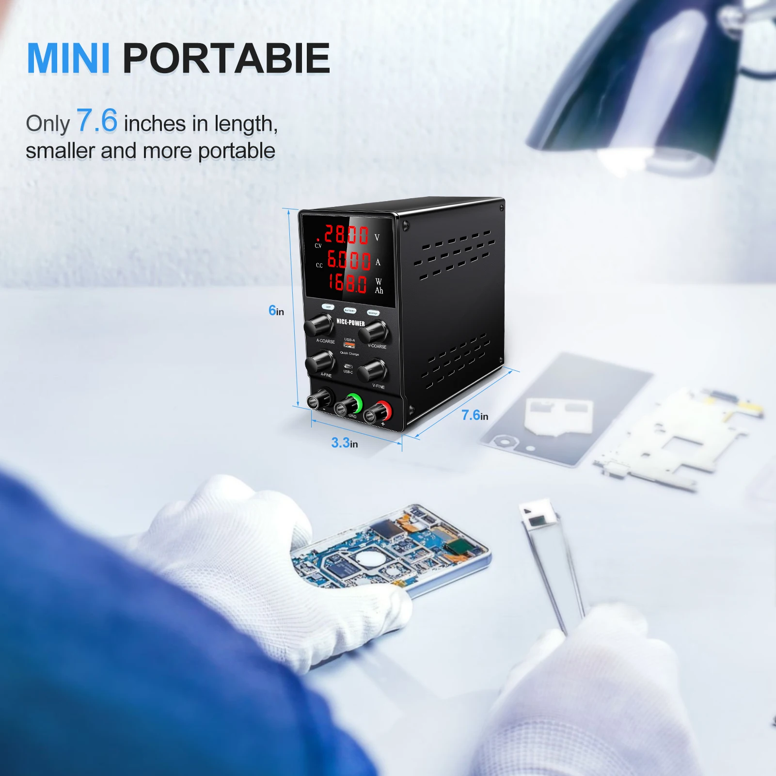 Adjustable DC Digital Single Switching Power Supply OCP 24v 30V 10A 300W DC Power Supply 4 Digits Display Charge Repair Lab