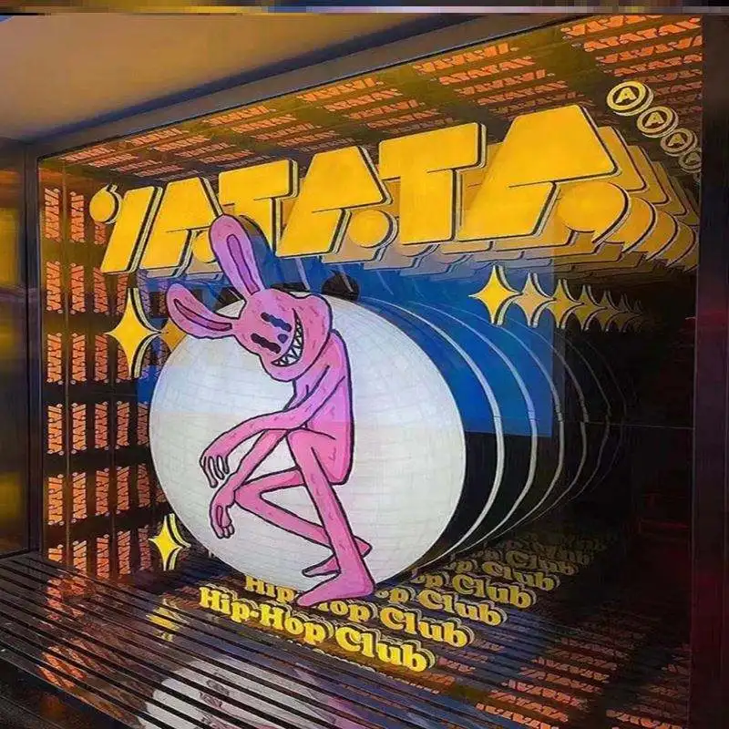 鏡　ネオンサイン　ミラー　発色抜群✨韓国 Amazon.co.jp: DAKABUKA ウェーブミラー ネオンサイン LED