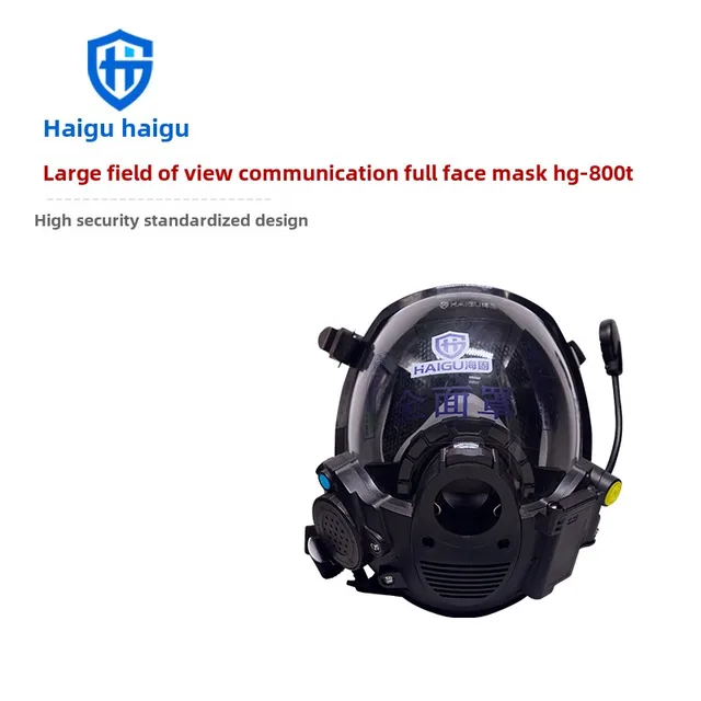 Large Field View Silicone Flat Call Mask Reusable Full Face Respirator with Dust Function for Communication Respiratory Facemask