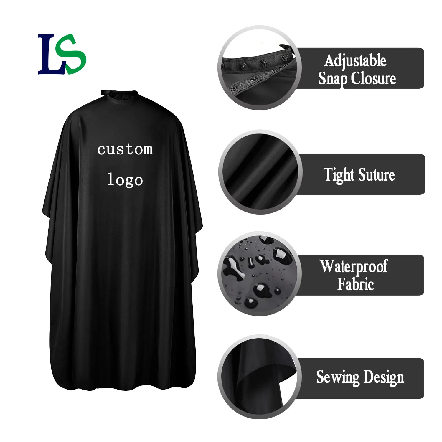 Накидки парикмахерские из полиэстера с логотипом на