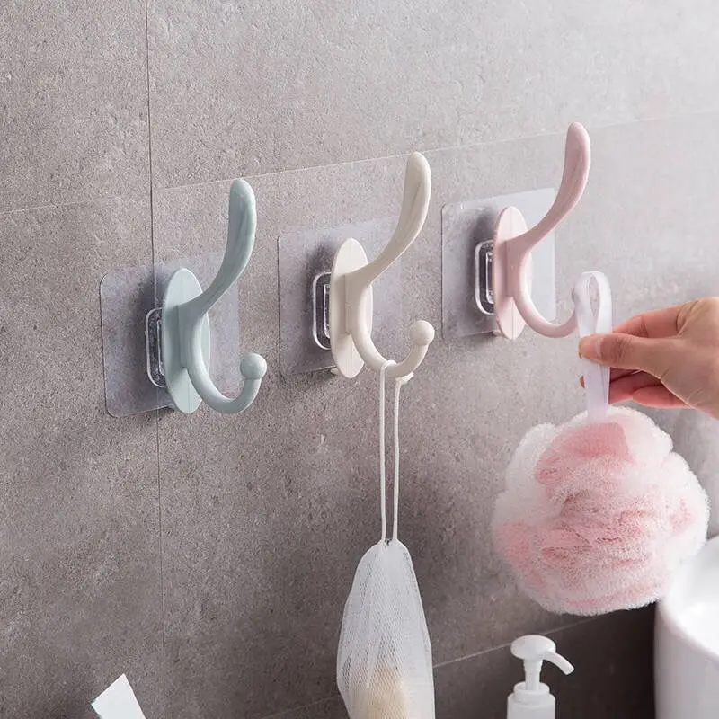 Household Clothes Hooks and Hangers Large Wall Sticker Coat Hooks Adhesive Wall Hooks Kitchen Plastic Clothing Multifunction details