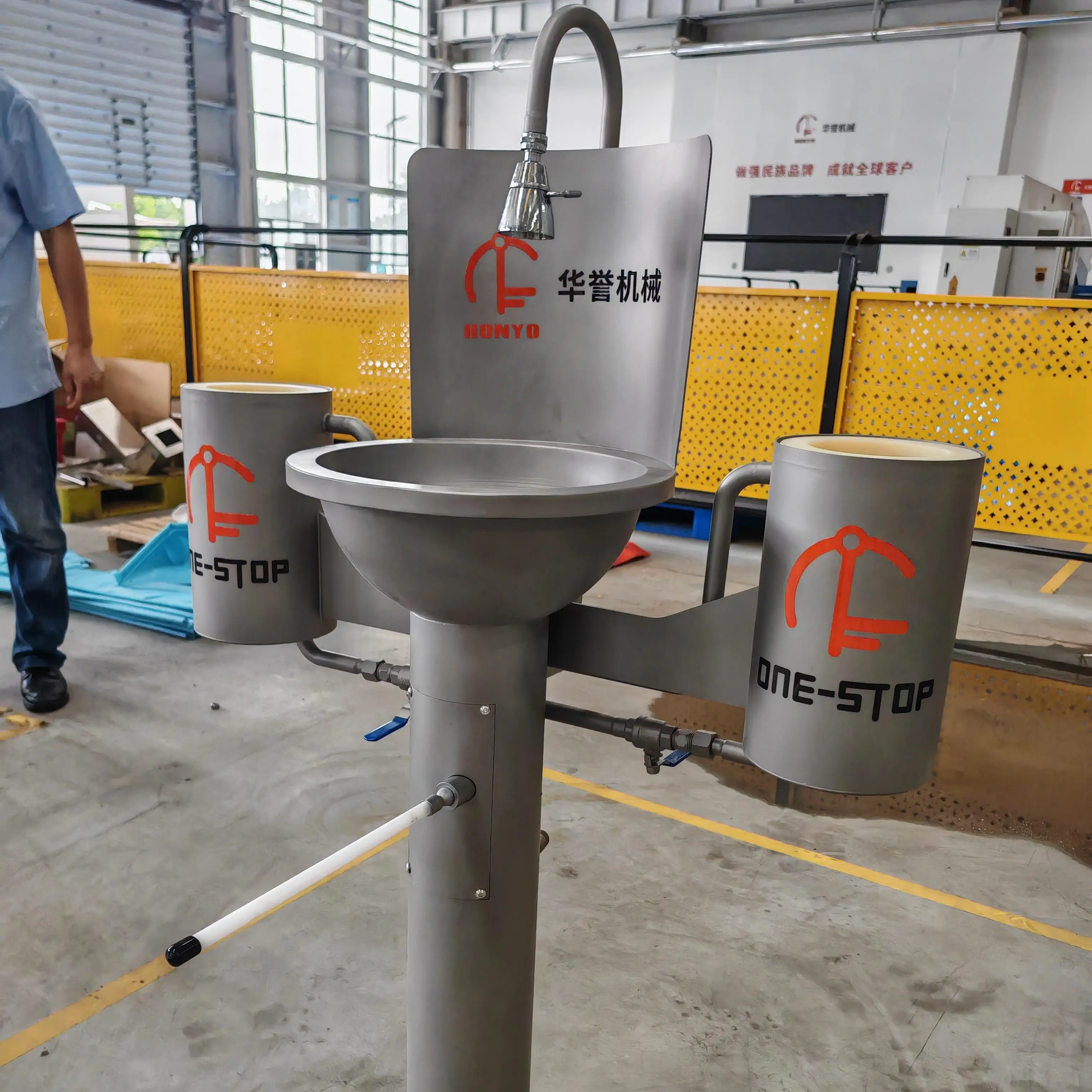 Stainless Steel 304 Industrial Hand Sink Commercial Sanitizing Wash Basin Trough for Food Factory and Slaughterhouse