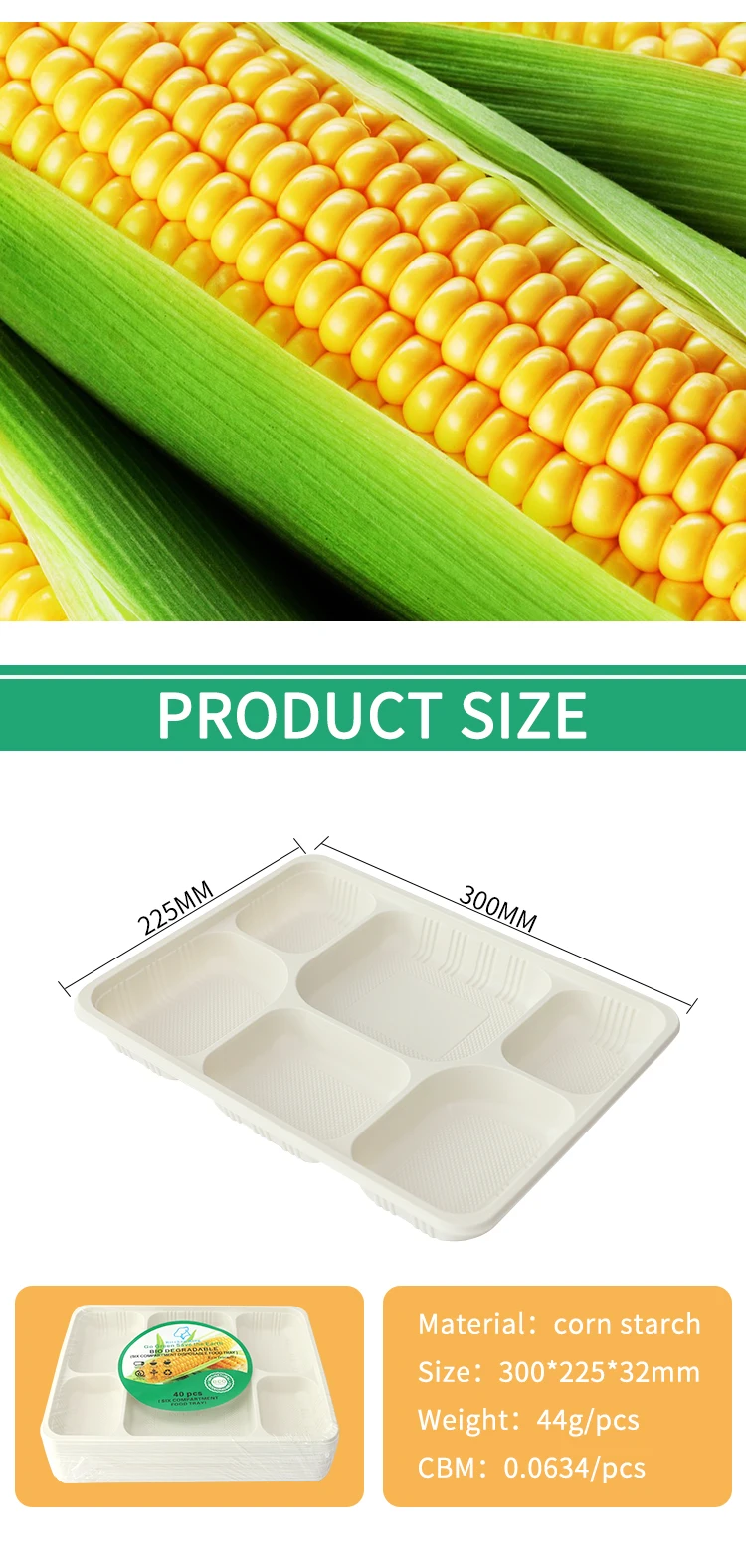 Cornstarch Tray Biodegradable Cornstarch Lunch Tray Square Cornstarch