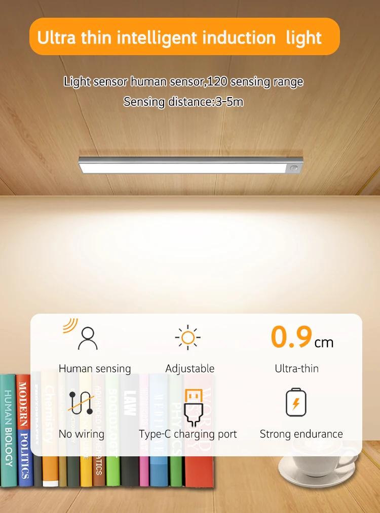 product smart wireless battery usb charging closet light body motion sensor under kitchen led motion sensor cabinet light-37