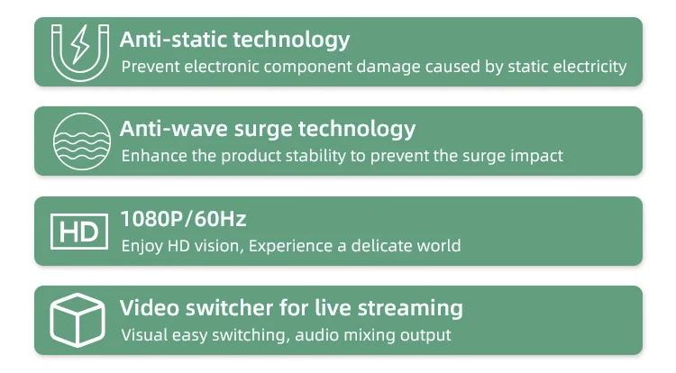 Live Streaming Video Switcher Video Cast Switching & Replay Controller Video Mix Broadcast Switcher Video Splitters & Converters