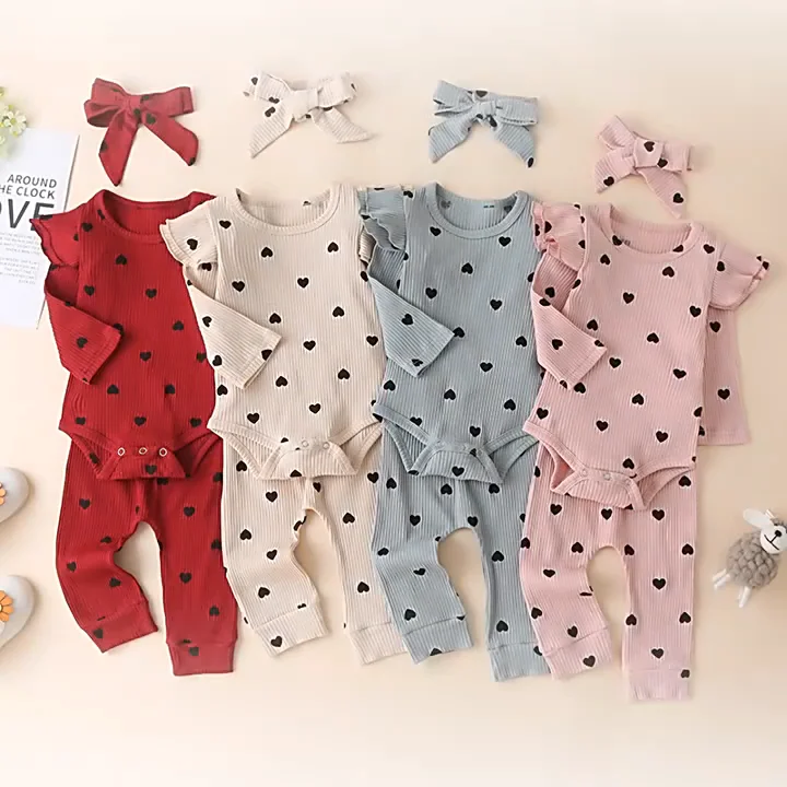 Rts Product Newborn Baby Girl Clothes Clothing Sets Long Sleeve Baby