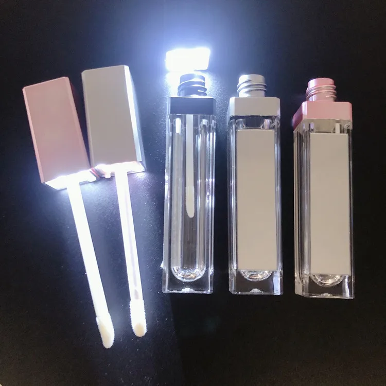 The Latest Hot 7 ml LED Light Lipstick Tube Custom Personal Logo Cosmetics Pack Transparent Silver pink Black Lip Tube
