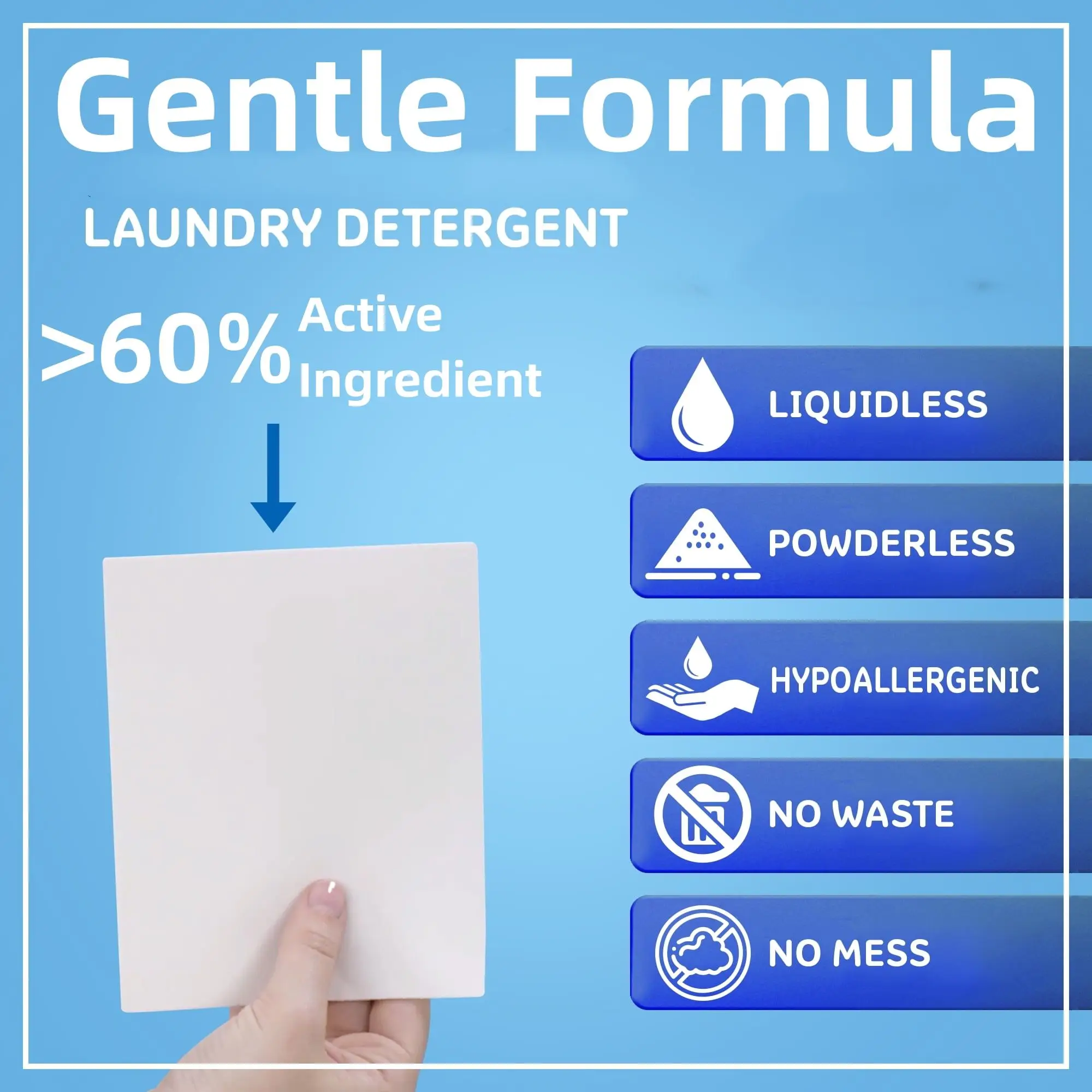 Laundry Sheet Factory Washing Detergent Paper Soap Sheets Hypoallergenic Waterless Detergent in Sheets for Clothes