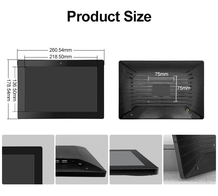 10.1 Inch IP65 Pure Flat Industrial Capacitive Android All-in-One PC with RK3288 CPU 2G RAM 16G EMCC AMD Processor