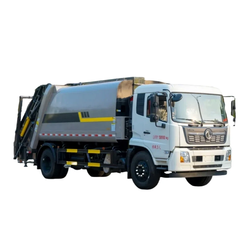 Dongfeng Tianjin 19 м³ компримированный мусоровоз с большой вместимостью одиночного моста и задним поворотным рычагом