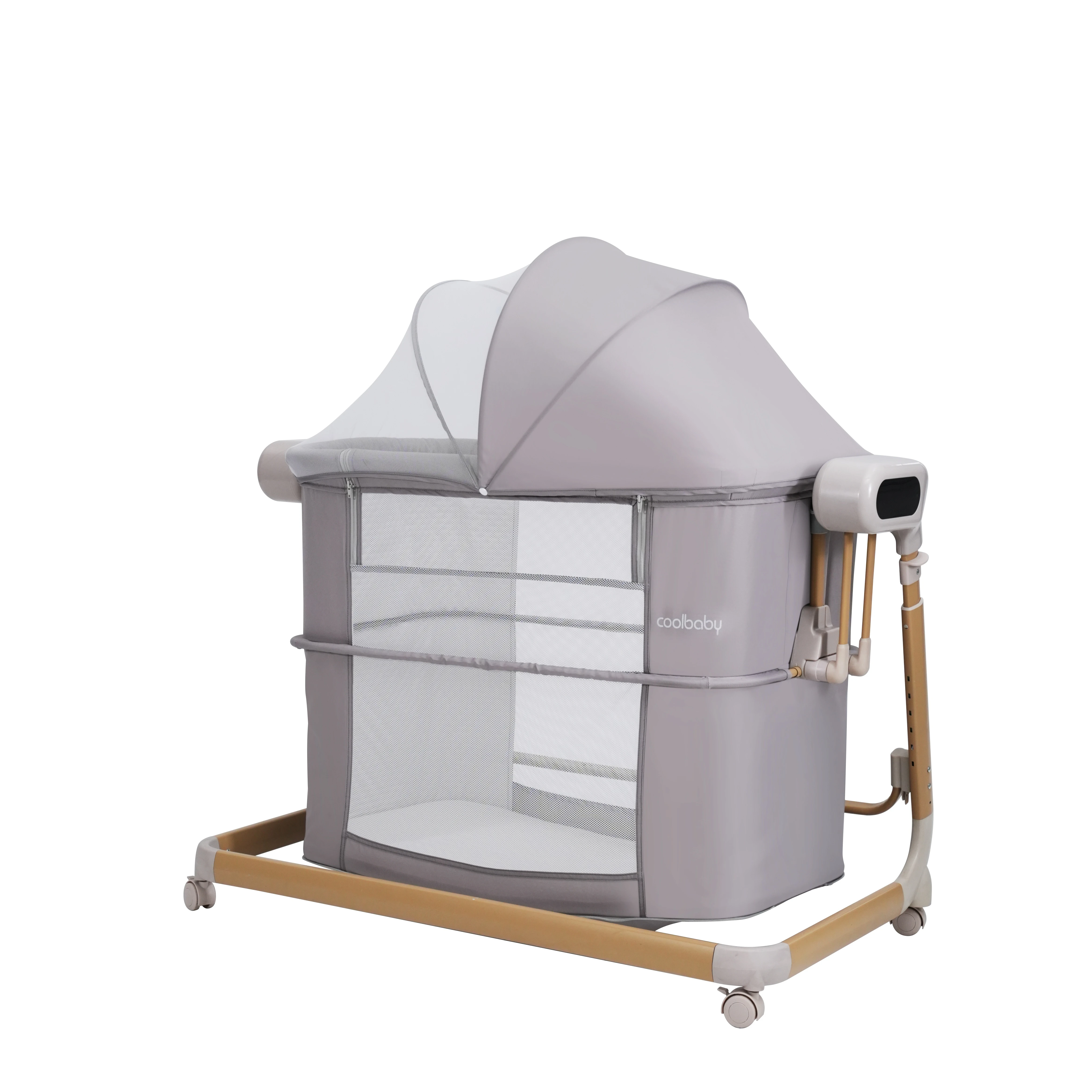 P765D Cool Baby New Auto Swing Electric Baby Bassinet with One Side Can Be Opened