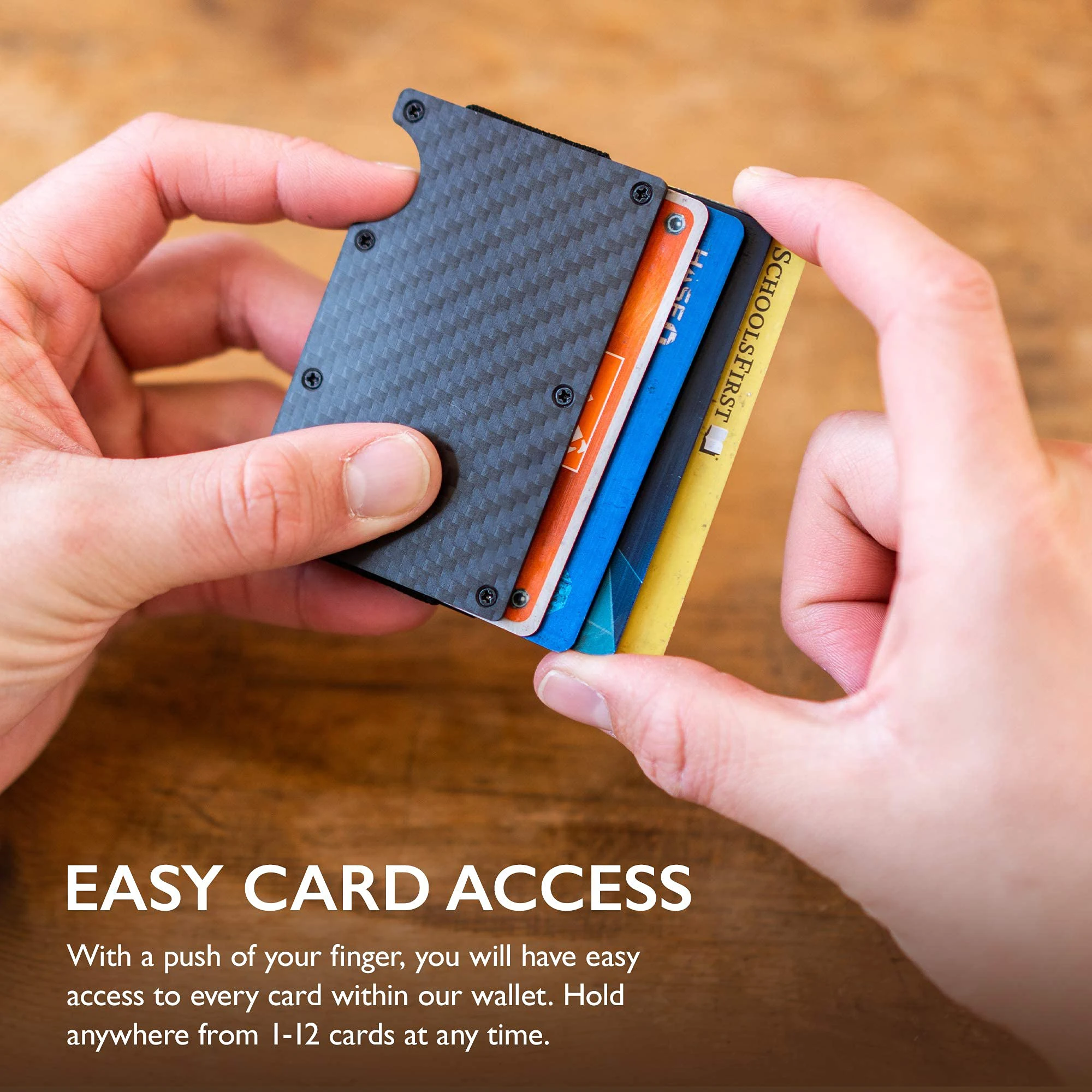 Men's Slim Blocks Rfid Scanners Wallet Minimalistic & Seamless Carbon