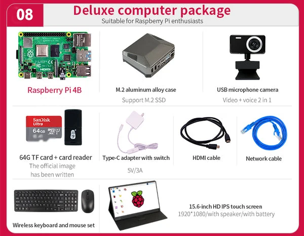 Raspberry PI 4 Model B 8GB Development Board 4th Generation Starter Kit ...