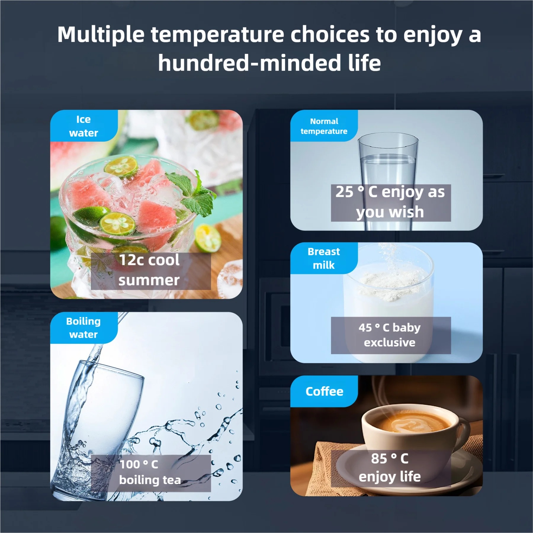 Intelligent Electric Home Water Purifier Customized Single Straw Stand Wall-Mounted Dispenser Fast Hot & Ice Water Availability
