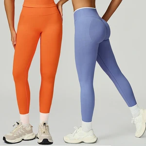 Wholesale Custom Color High Elasticity Scrunch Butt Push up Quick Dry Running Fitness Sports Yoga Leggings for Women