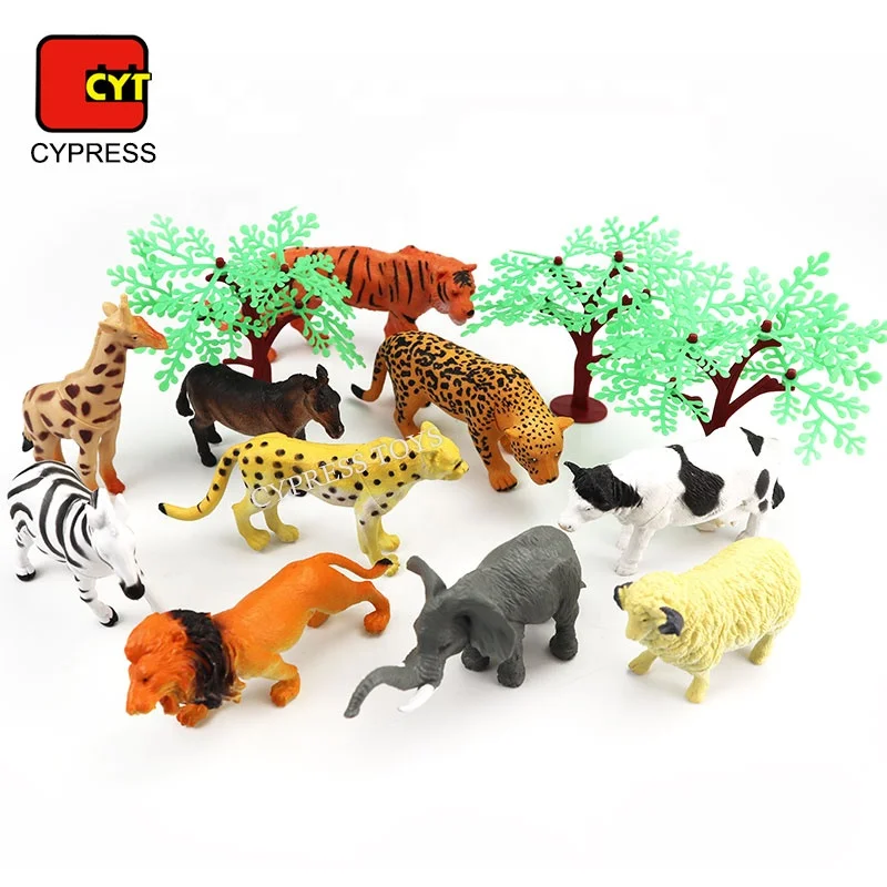 
 Акция мультяшная ферма Пластиковые Дикие животные игрушки Набор фигурок животных ПВХ игрушки животные  