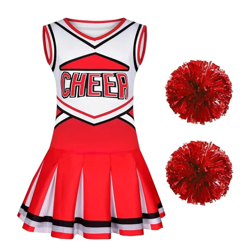 Girls Cheerleader Costume for Basketball Competition and Halloween Party Birthday Gift Uniform Outfit