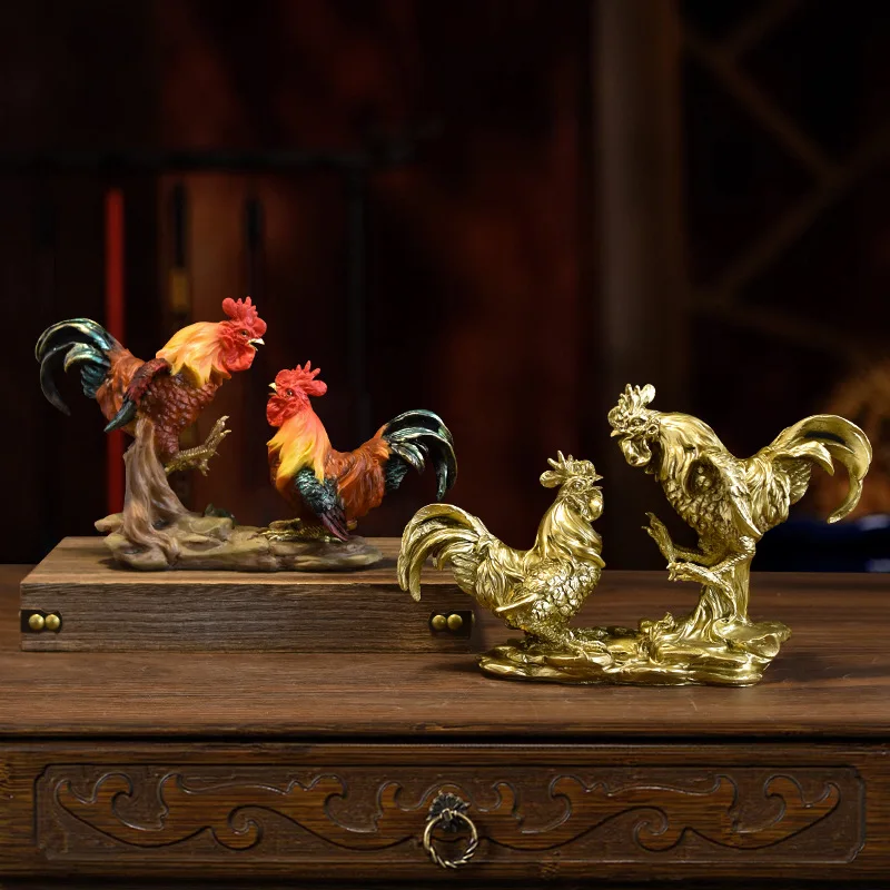 China Factory Customized Various Size and Design Resin Rooster Chicken Statues in Sculpture for Garden Outdoor Decoration