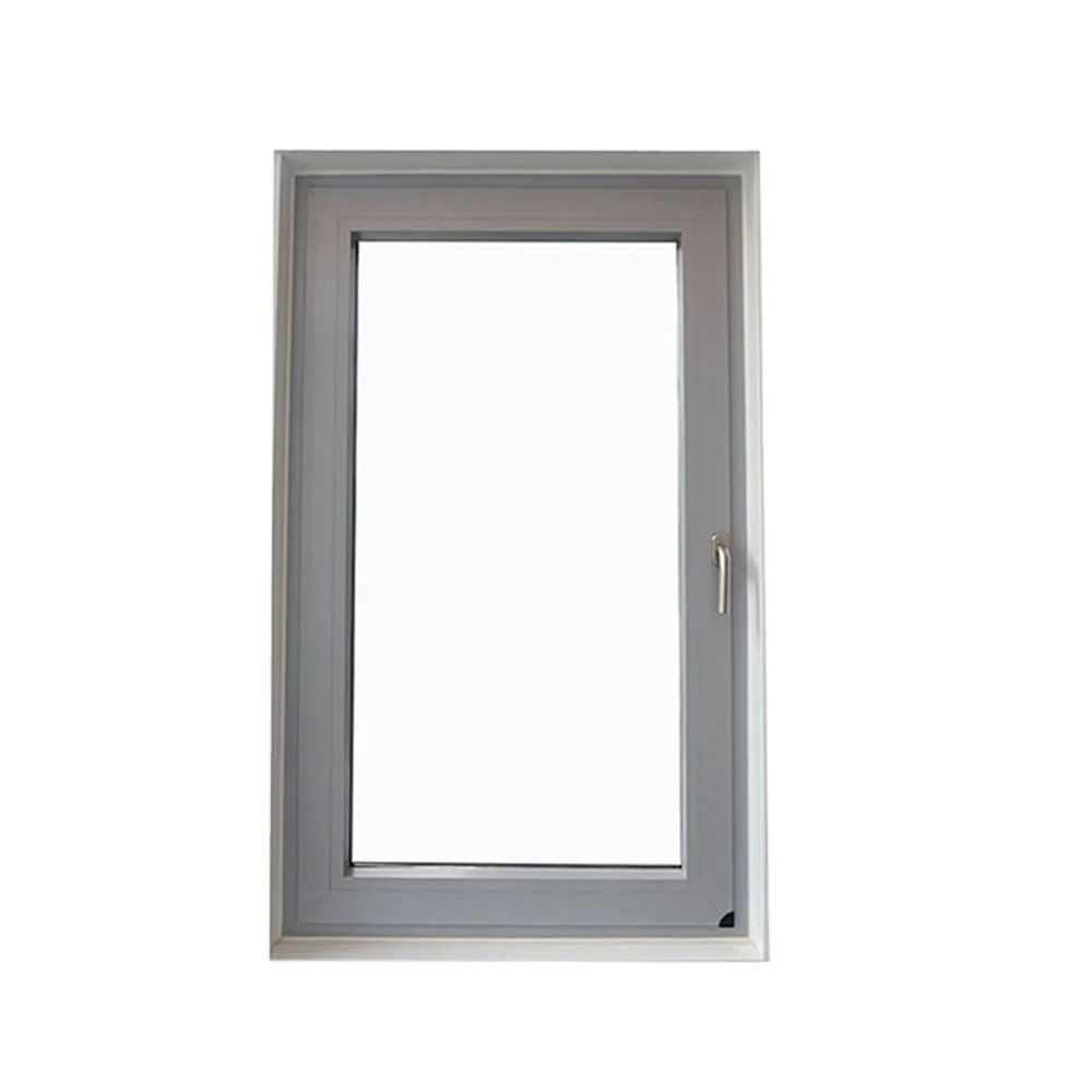 Grey casement window aluminum frame tilt and turn window with triple galzed thermal break glass customized for hotel