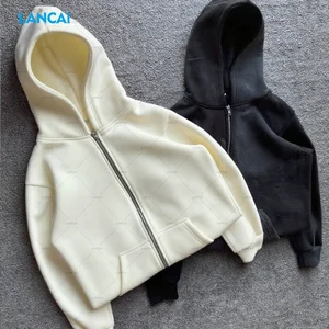 Custom Cut and Sew Clothing Manufacturer Wholesale High Quality Washed Faded Zip up Luxury Cotton Hoodie for Women