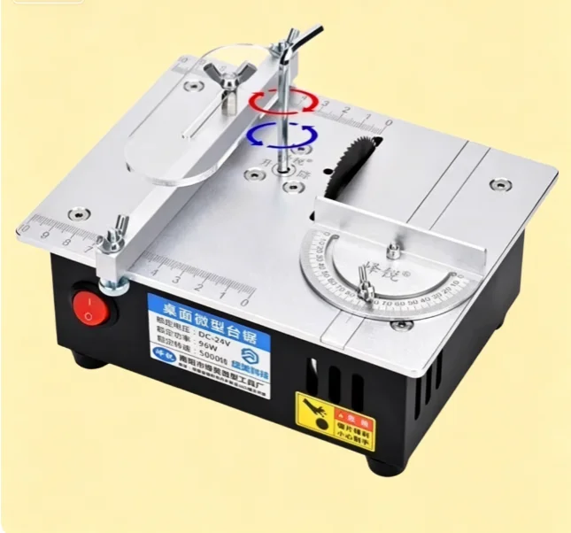 TEBAK Multifunctional Electric Mini Table Saw, High-Speed 5000RPM Woodworking Bench Cutter for DIY & Home Use