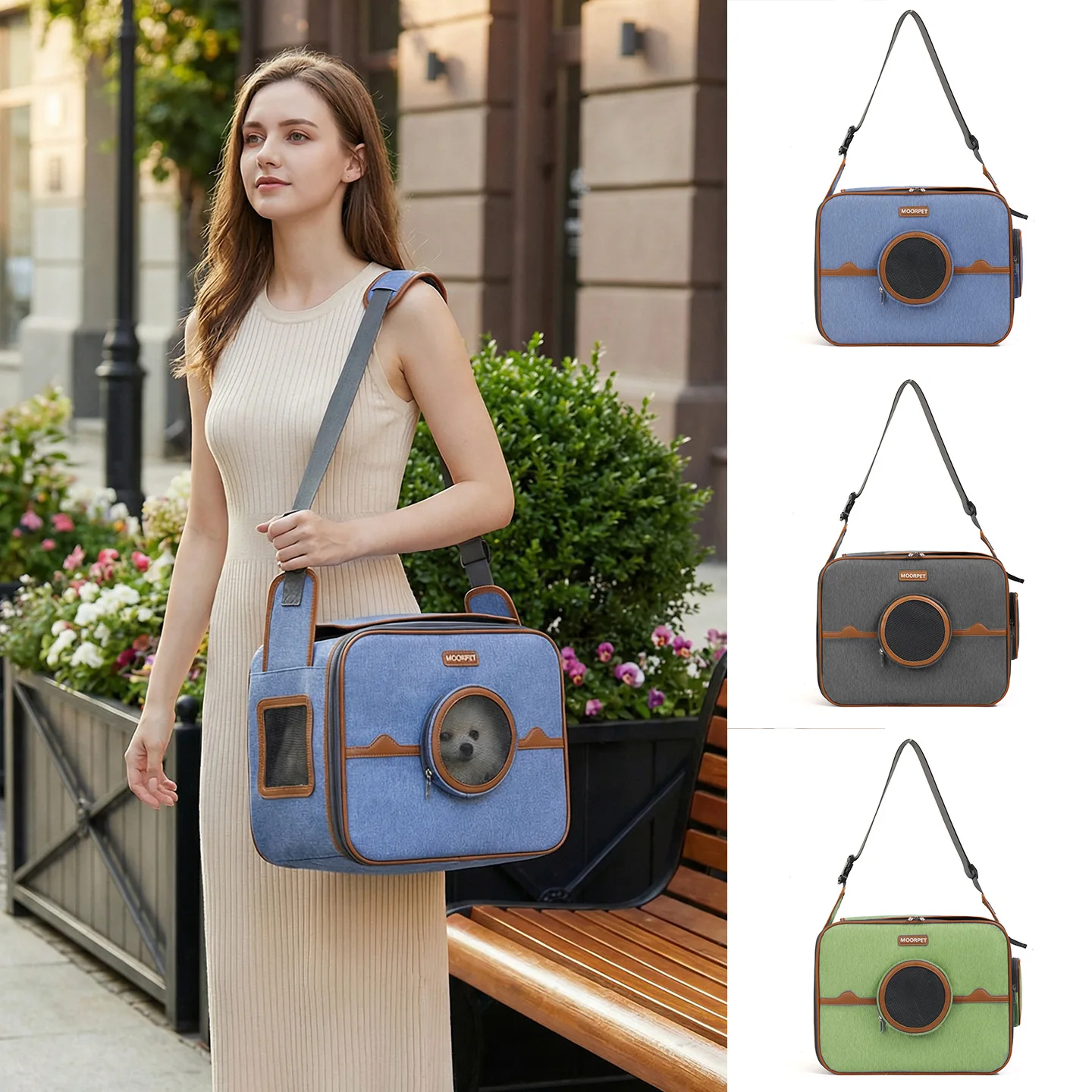 Factory Direct Portable Pet Carrier for Cats & Dogs Multi-Way Shoulder Handbag & Crossbody Travel Bag