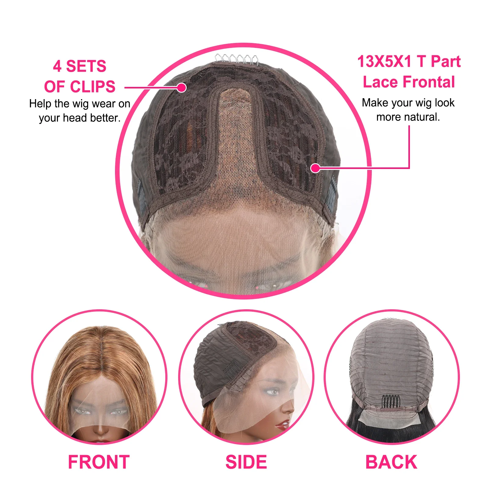 Highlight Body Wave Short Bob Perücke 4/27 Farbe Brasilianisch 100 % Echthaar_voghion.com