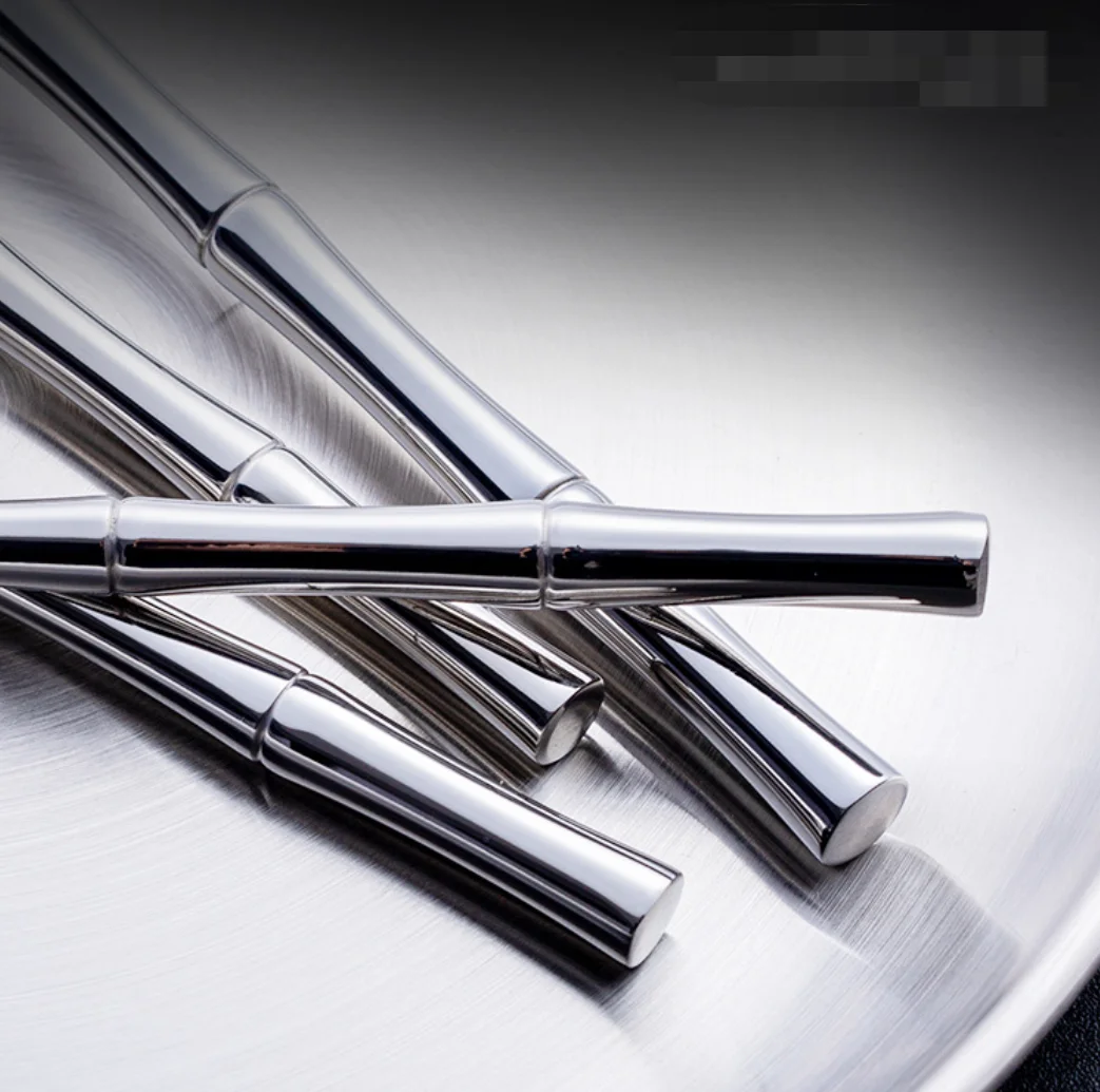 Restoracio Restoracio de Alta Fino Uzita bambua desegno ora platvaro neoksidebla ŝtalo 18/10 arĝenta tondaro 15