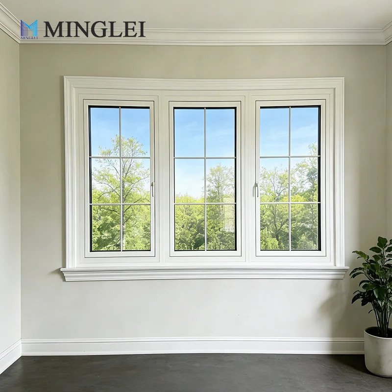 Fuinneoga Chásamintí Chomhaimseartha de Alumainiam, Bán, Fuinneoga Chásamintí de Alumainiam le Trí Ghlasadh, do theachanna