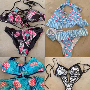 Wholesale Mixed Swimsuits Printed Sexy and Fashionable Beach Women's Backless Bikini Jumpsuit Swimsuits Randomly Shipped