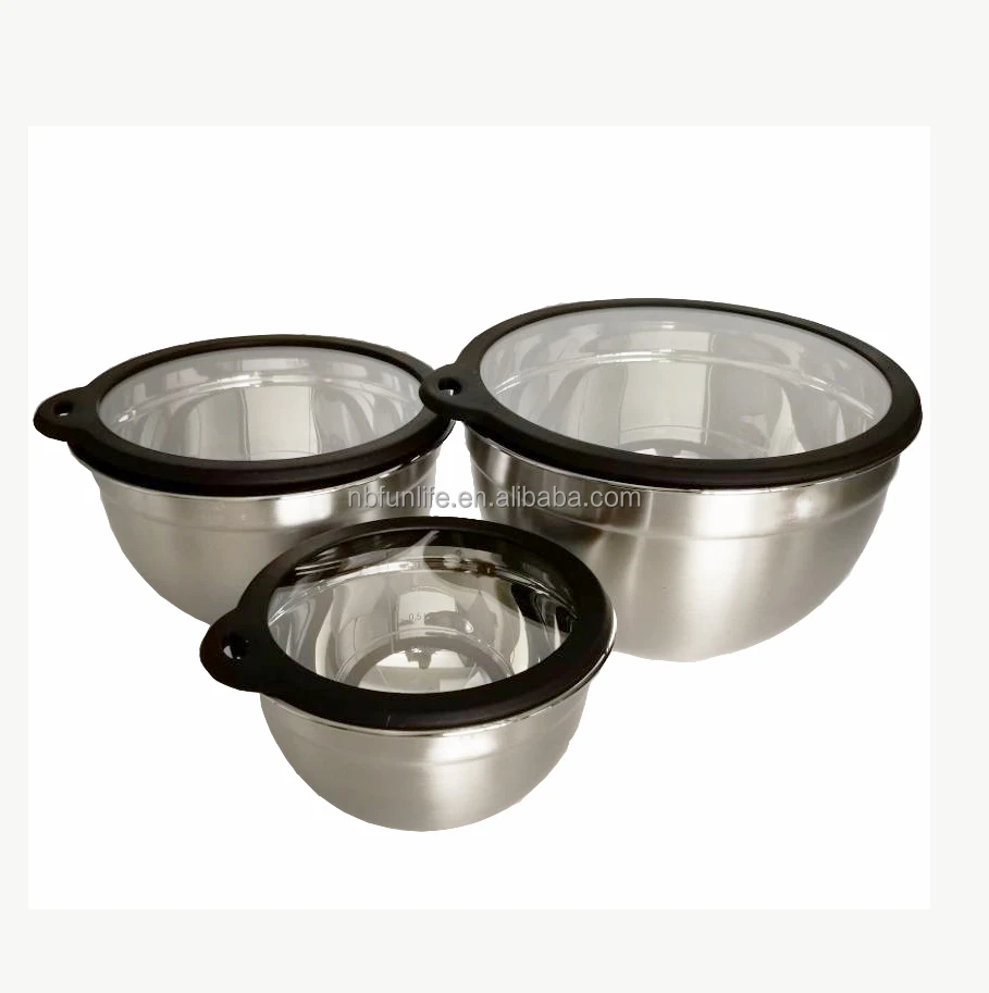 Stainless Steel Mixing Bowl With Silicone Lid Buy S/s Mixing Bowl