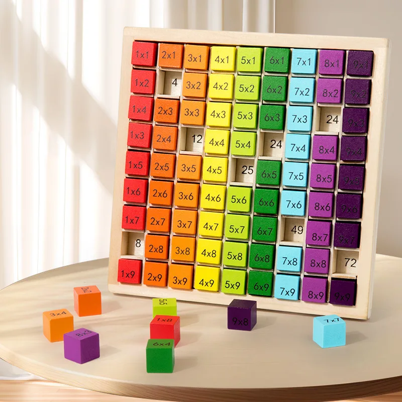 モンテッソーリ教育玩具 木製かけ算&算数テーブルボードゲーム 子供向け