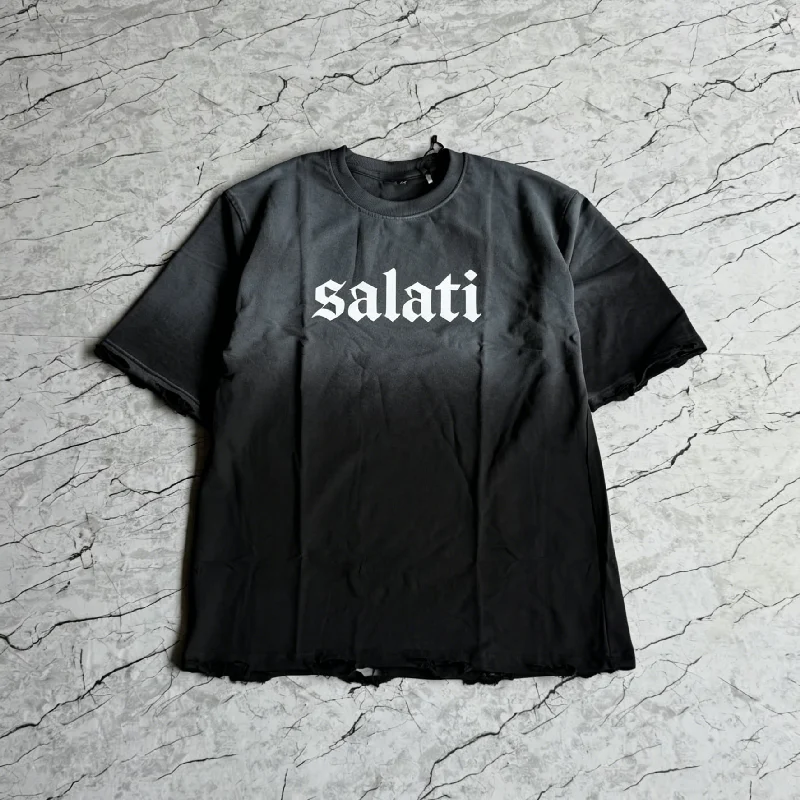 Wholesale Custom Tee Faded Oversized Heavy Cotton Graphic Print Short Sleeve Distressed Acid Washed Tops For Men
