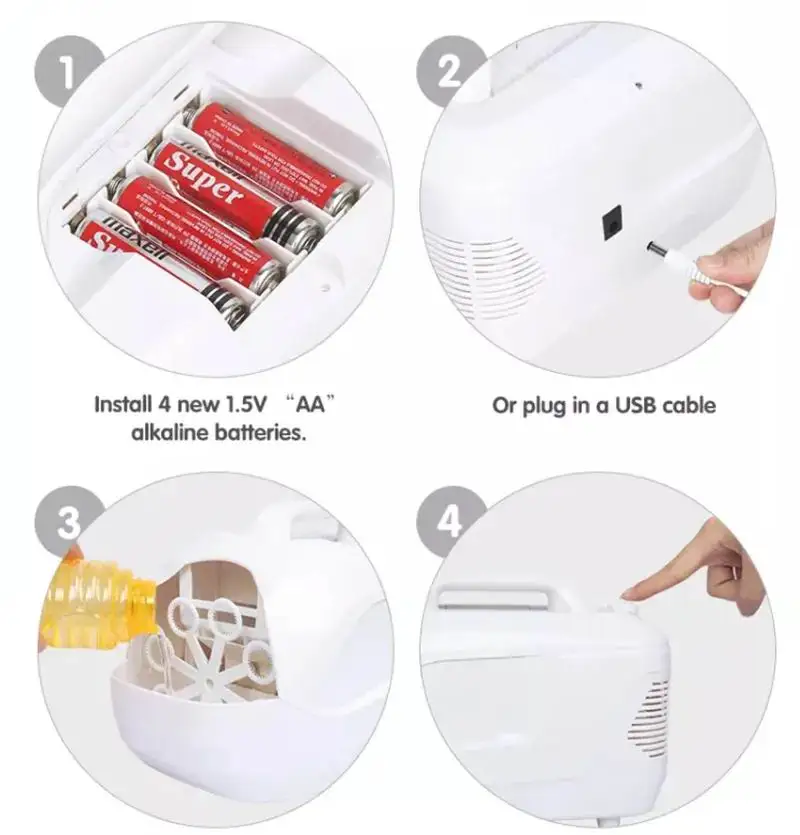 Наружная прочная Автоматическая пузырьковая воздуходувка 10000 + пузырьки в минуту игрушка для детей