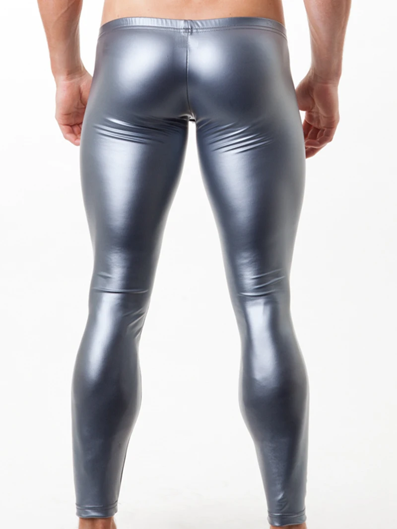 Solid Pajamas Sexy Leather Leggings for Men - Men's Sexy Leather Pants