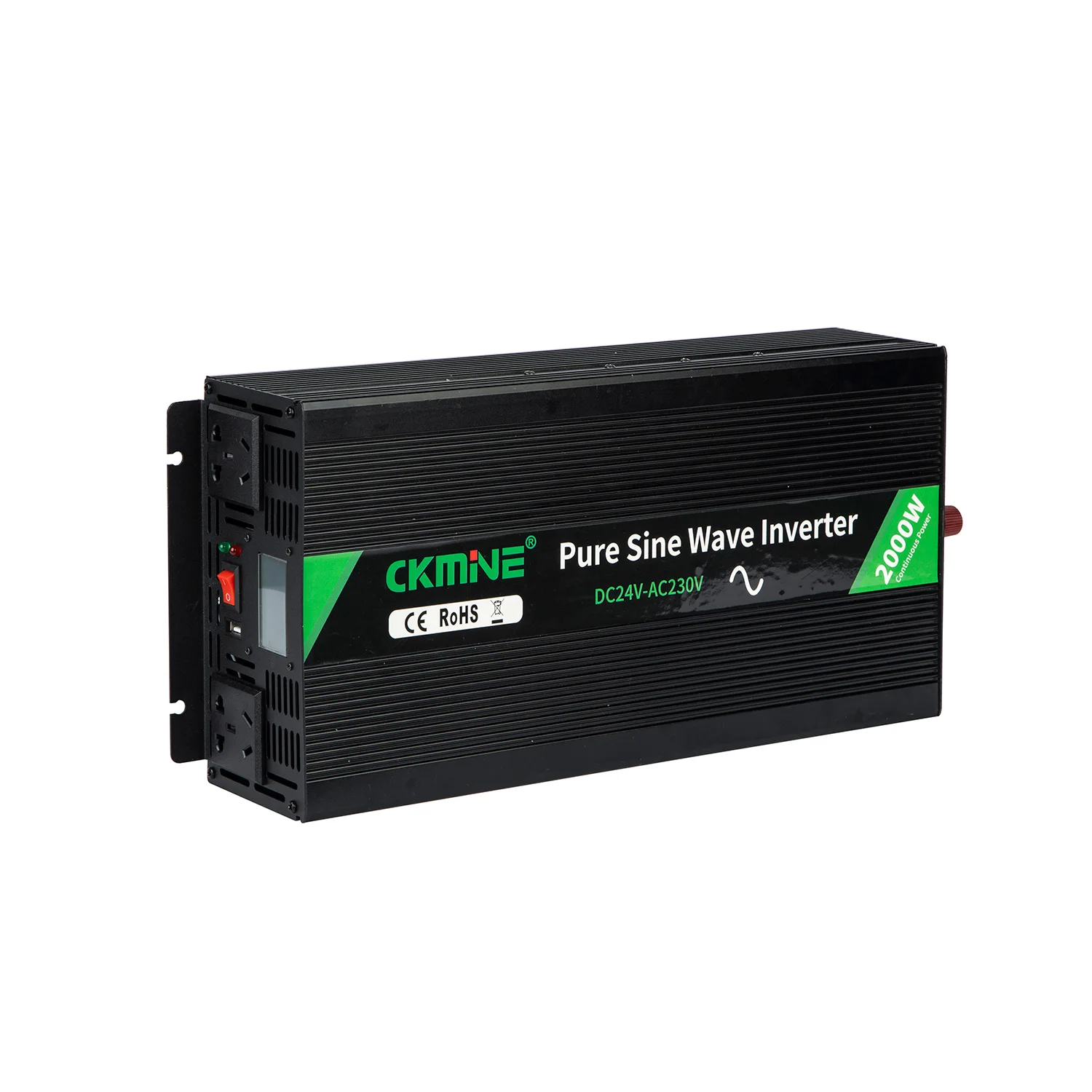 CKMINE 2000W 전원 인버터 충전기 UPS DC 24V AC 230V 50hz 60hz 자동차 가정용 순수 사인파 변환기