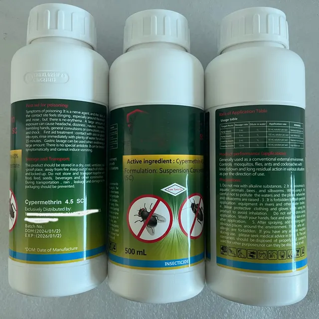 4.5% Cypermethrin high-efficiency cypermethrin, used for mosquitoes, flies, cockroaches, ants, bed bugs, termites, insect
