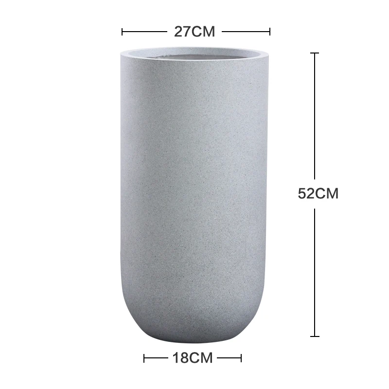 Contemporary Cylinder Large Home Outdoor Decor Cement Floor Tall Flower