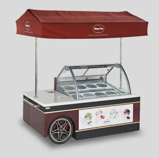 价格便宜的移动手推冰激凌推车,冰棍冰棍推推车 - buy gelato display