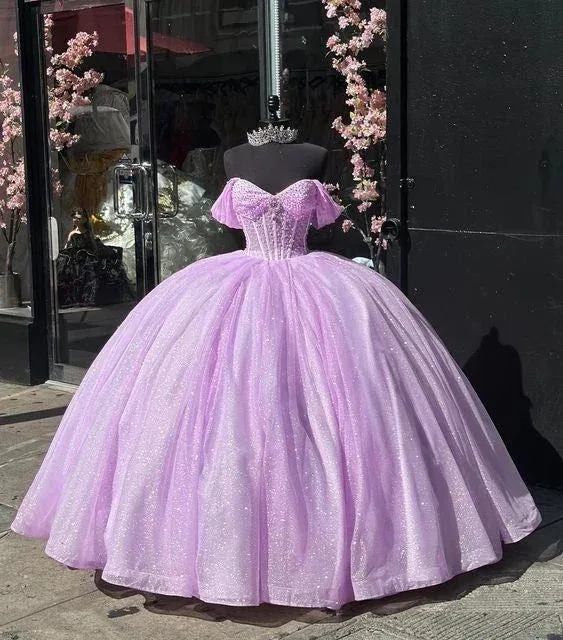 Women Wedding Dress Ball Gown Quinceanera Dresses Vestidos De 15 Anos Glittering Floor-Length Princess Party