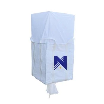 1000KG Breathable Top Fill Skirt Bulk Bag Flat Bottom Safety PP Jumbo Bulk Ton Bag