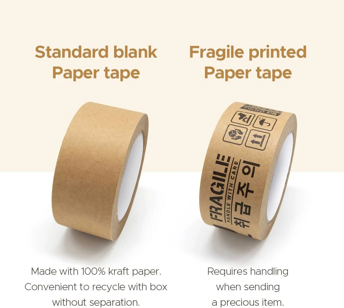 Custom Printing Logo Prime Branded Adhesive Paper Reinforced Shipping