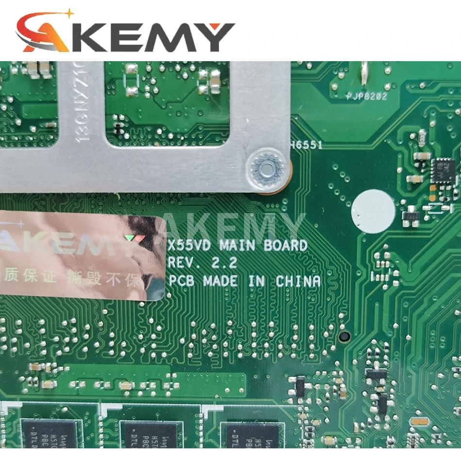 Akemy X55VD Motherboard Laptop Motherboard X55VD X55C X55CR X55V Mainboard SLJ8E REV.2.2 2G RAM for Asus