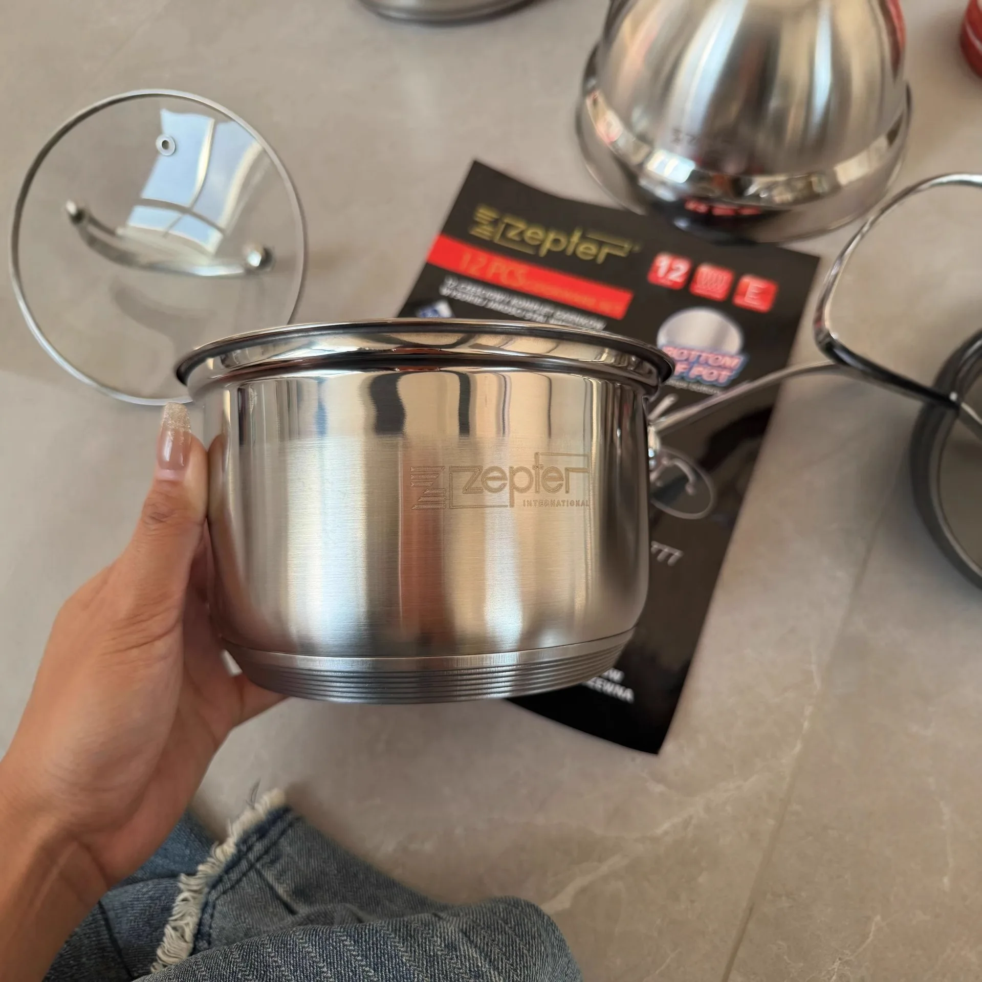 Zepter China 12-Piece 201 Stainless Steel Set Pot ZP2777 Non-Stick
