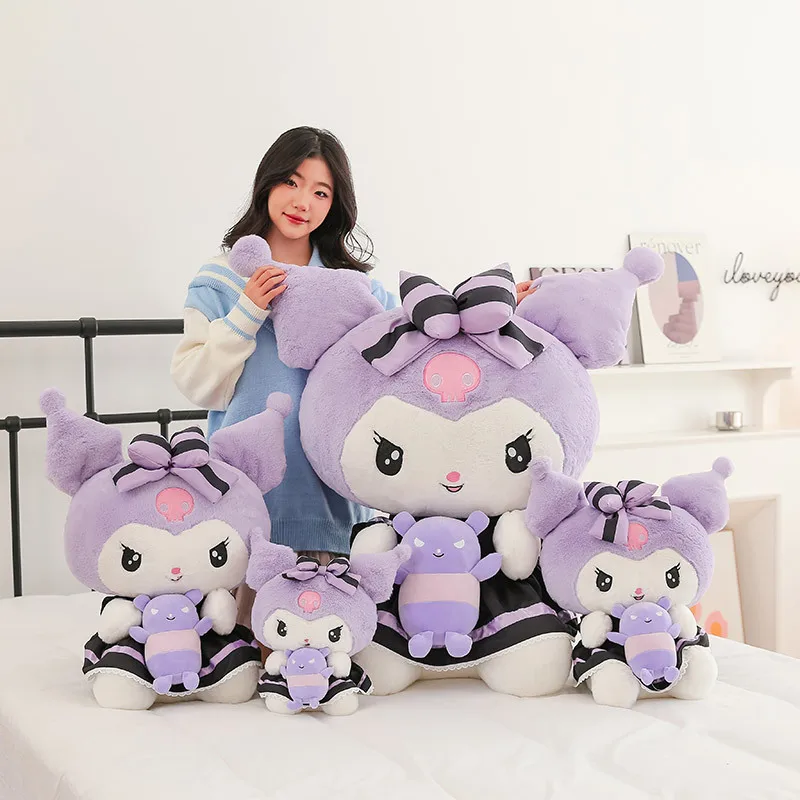 Sanrio Purple Kuromi Soft Plush Doll Kawaii Sofa Stuffed Pillow Toys ...