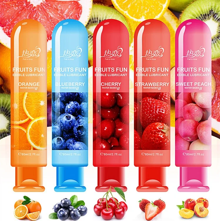 Fruit Edible Sex Lube Anal Oral Gel Water Based Lubricant Sexy For Couple Adult Peach Strawberry 3839