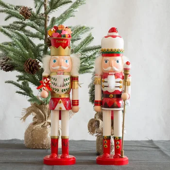 Christmas Creative Home Furnishing New Nutcracker Solid Wood Decoration Ornaments Scenic Gifts Crafts Ornament King Nutcracker