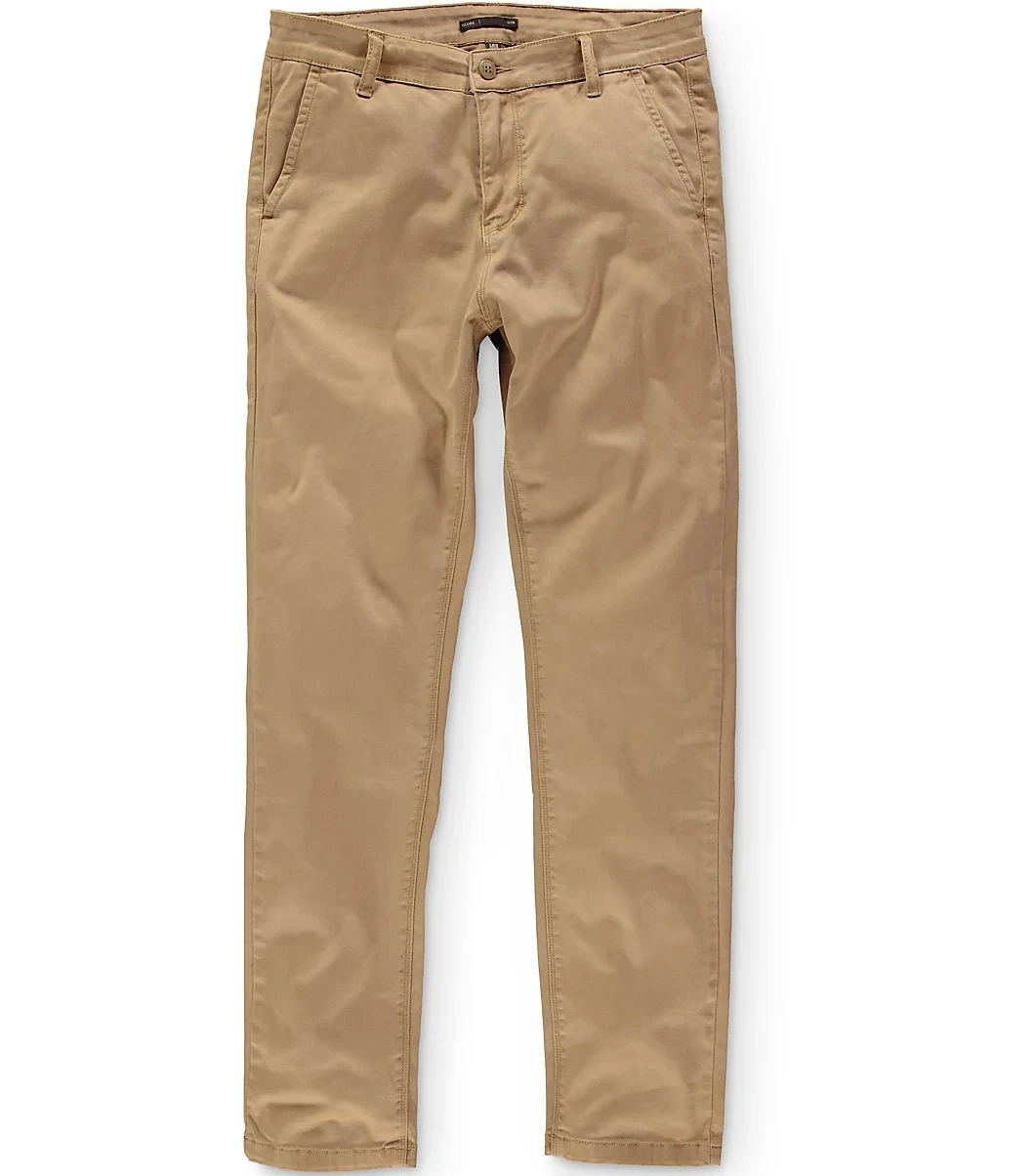 Men's Vintage Khaki Slim Fit Cotton Spandex Twill Chino Pants - Buy 98 ...