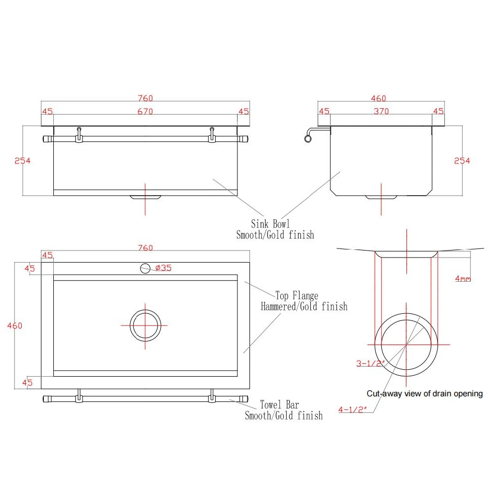 Customized 76cm Classic Design Rectangular Metal Brass Golden Apron