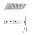 HIMARK luxury waterfall shower system bathroom ceiling mounted thermostatic shower faucet set